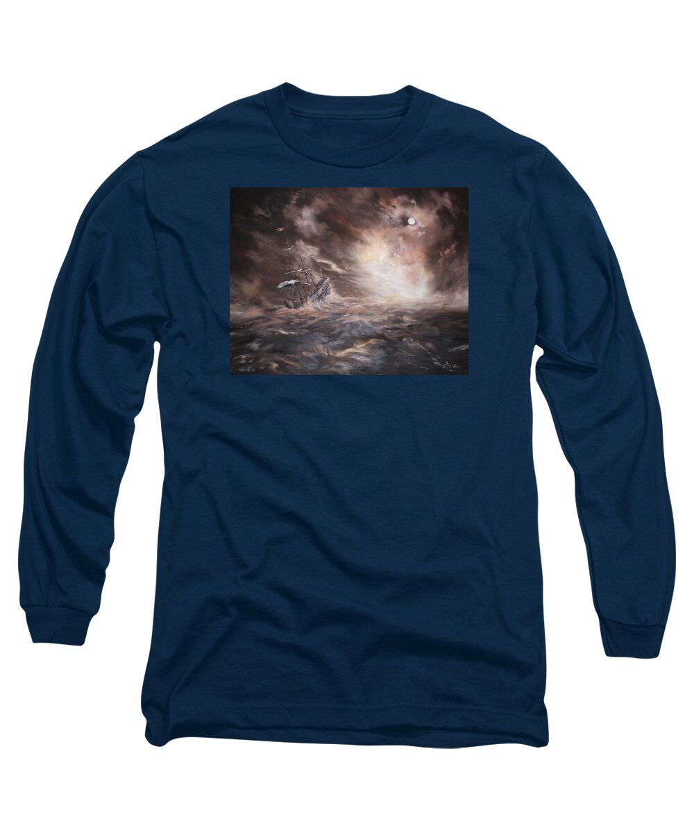 Merchant Royal Long Sleeve T-Shirt featuring the painting The Merchant Royal by Jean Walker