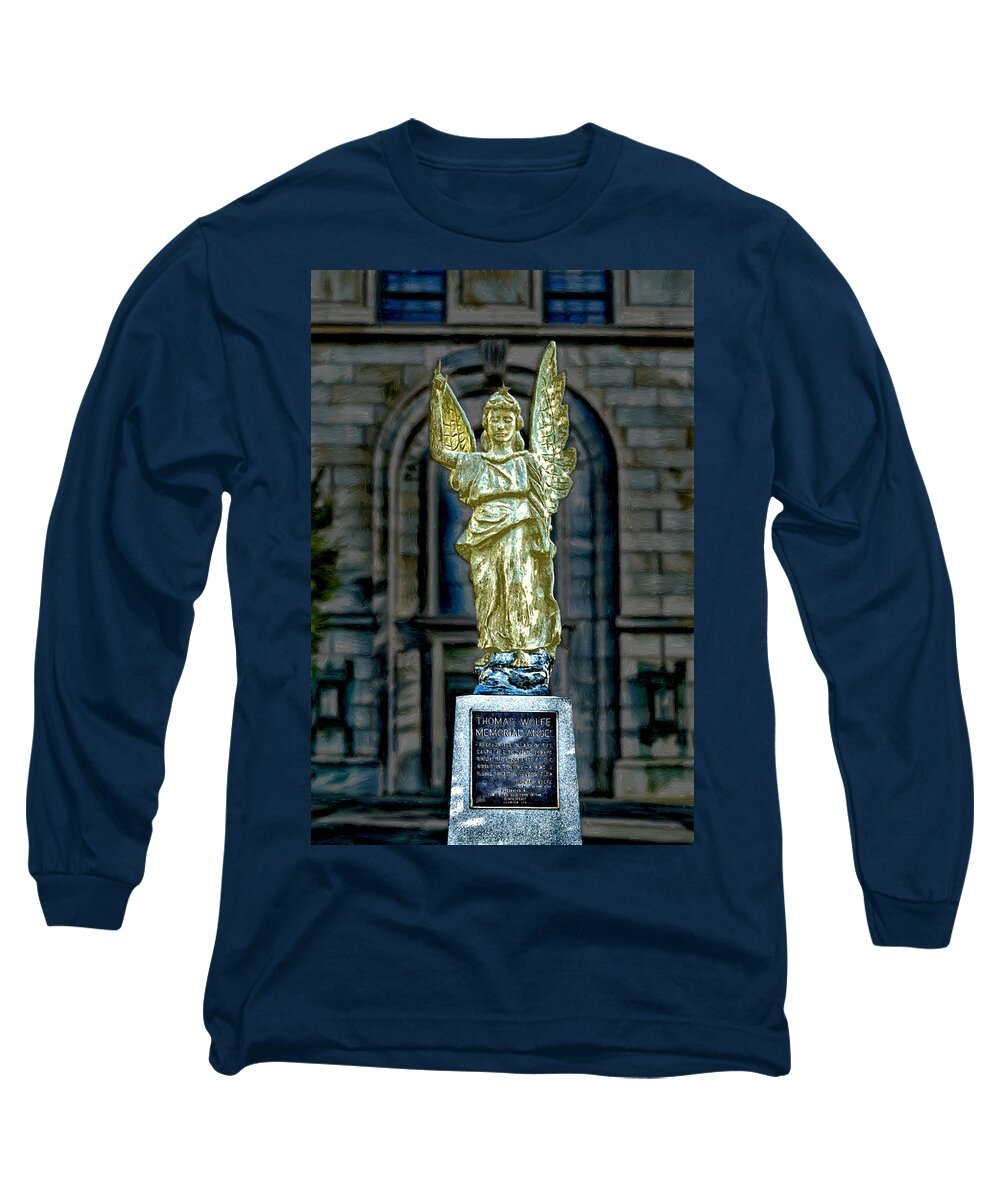 Artists Long Sleeve T-Shirt featuring the digital art Thomas Wolfe Memorial Angel by John Haldane