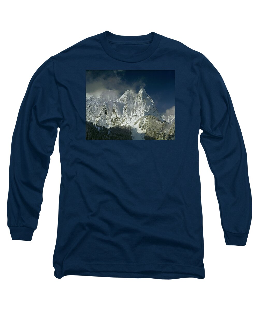 Three Peaks Long Sleeve T-Shirt featuring the photograph 1M4503-Three Peaks of Mt. Index by Ed Cooper Photography