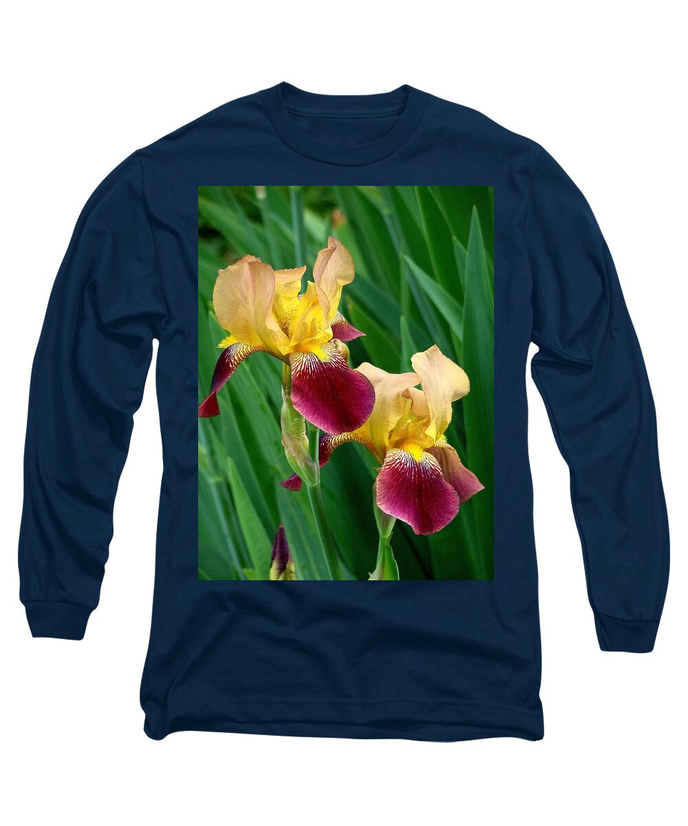 Fine Art Long Sleeve T-Shirt featuring the photograph Two Iris by Rodney Lee Williams
