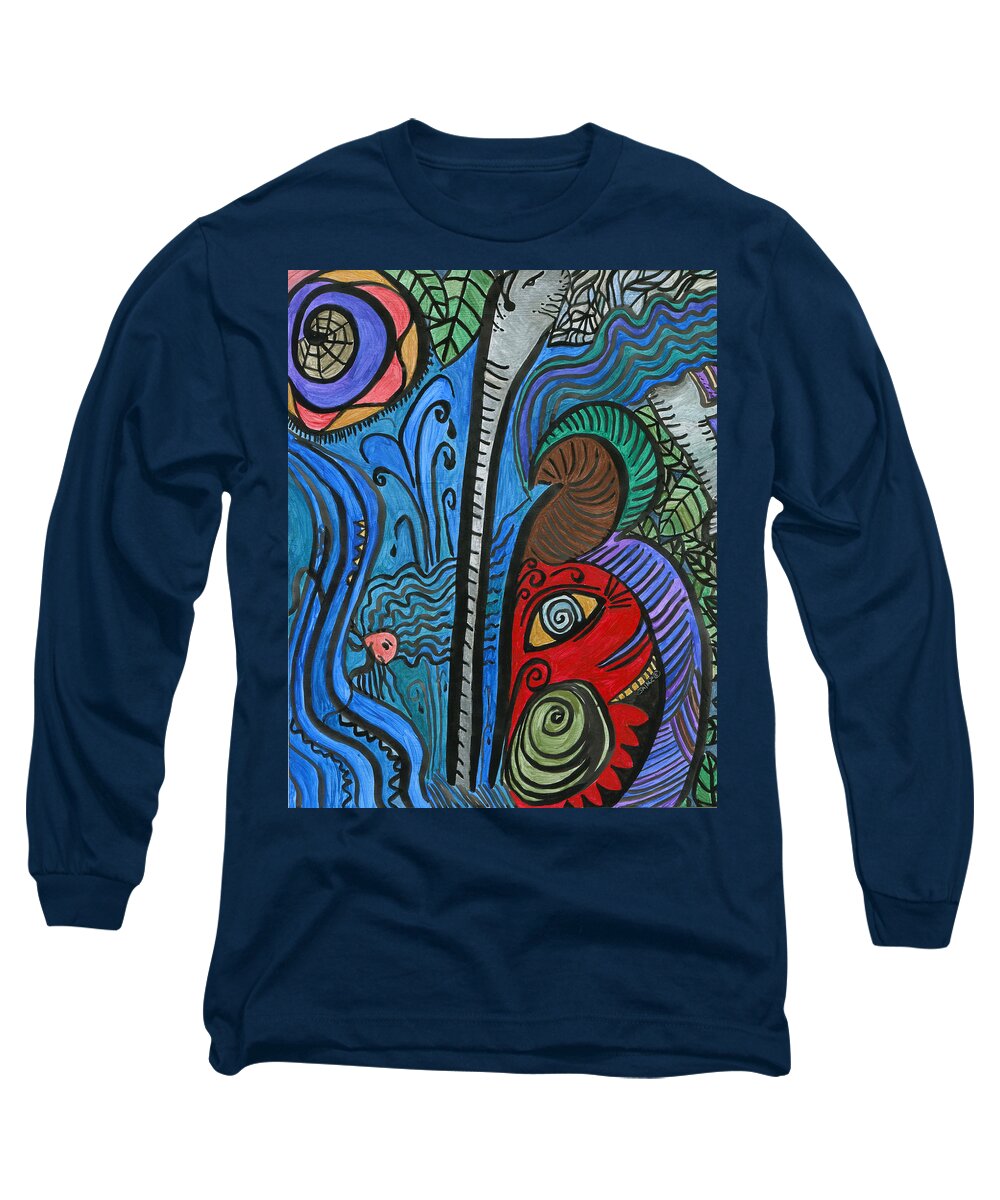 Animals Long Sleeve T-Shirt featuring the painting Water for Elephant by Jaime Haney