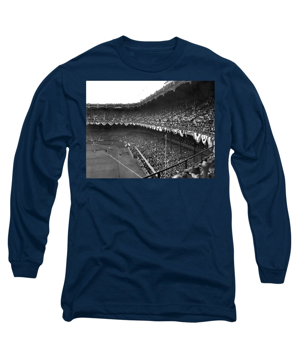 1937 Long Sleeve T-Shirt featuring the photograph World Series In New York by Underwood Archives