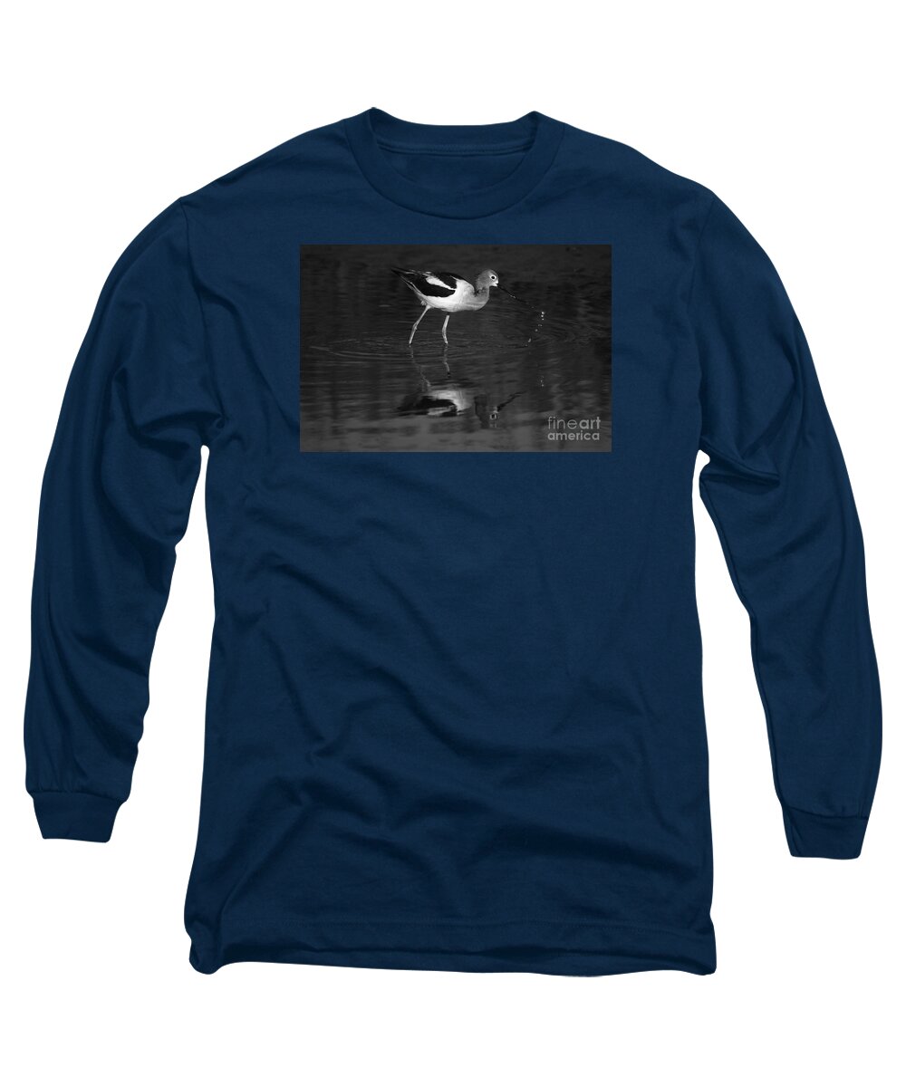American Avocet Long Sleeve T-Shirt featuring the photograph Drops Of Zen by John F Tsumas