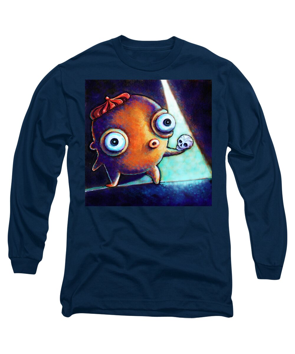 Little Monster Long Sleeve T-Shirt featuring the painting Alas poor Yorick by Leanne Wilkes