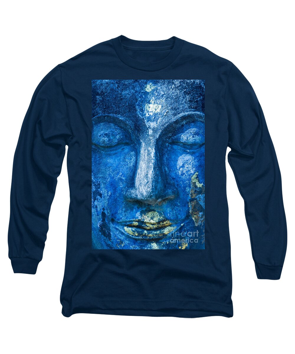 Buddha Long Sleeve T-Shirt featuring the photograph Blue Buddha by Luciano Mortula