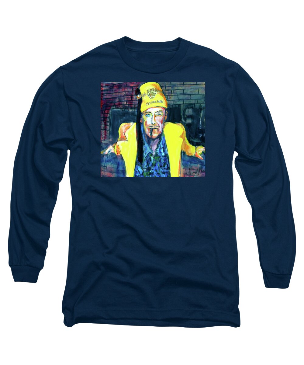 Portraits Long Sleeve T-Shirt featuring the painting Frankie Delboo by Les Leffingwell