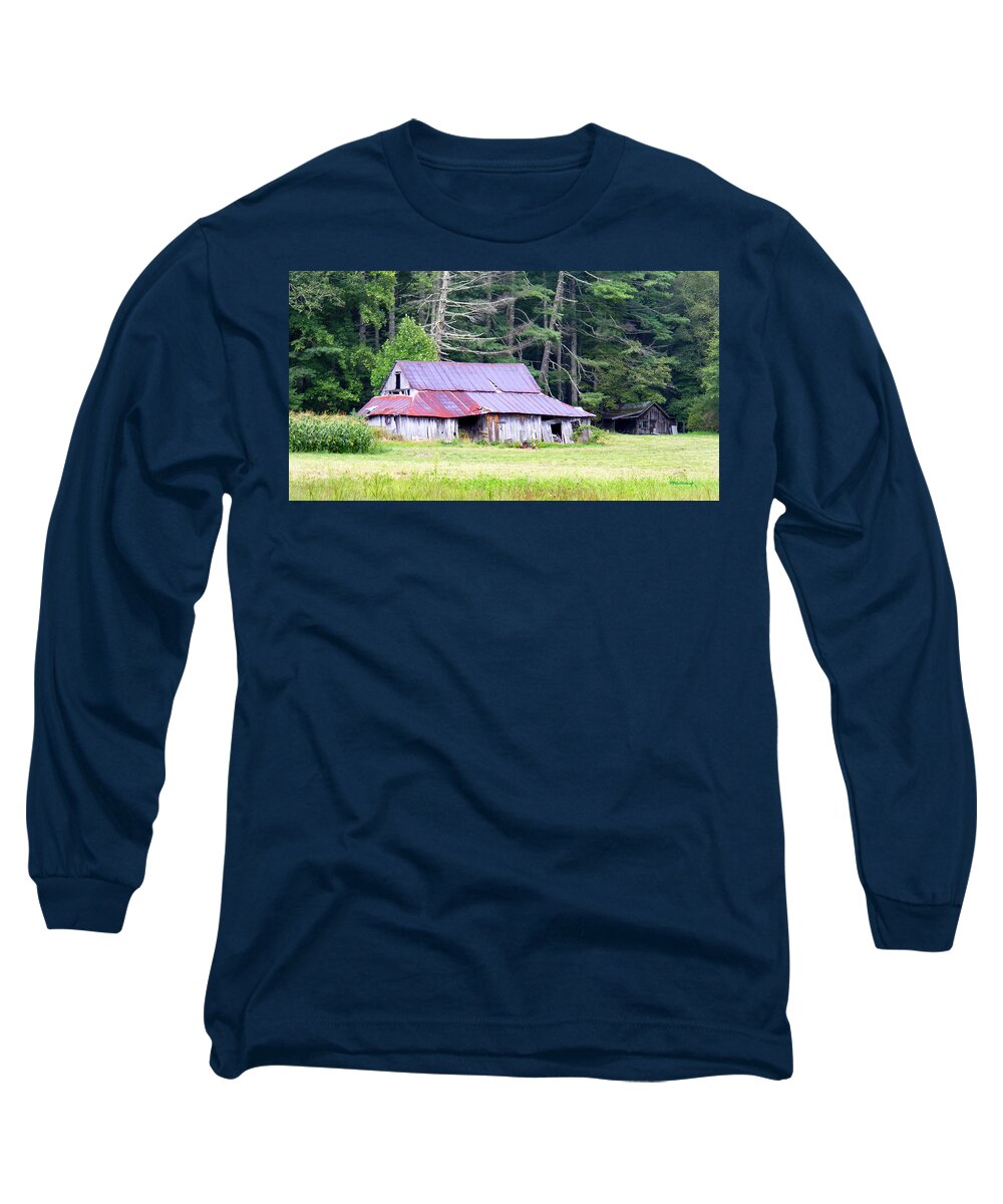 Barns Long Sleeve T-Shirt featuring the photograph Old Barn near Cashiers NC by Duane McCullough