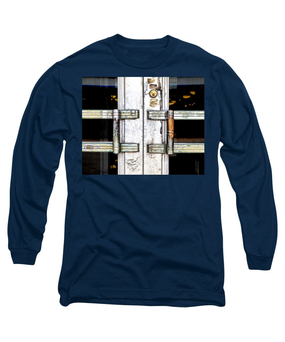 Aged Long Sleeve T-Shirt featuring the photograph Old Door by Rudy Umans