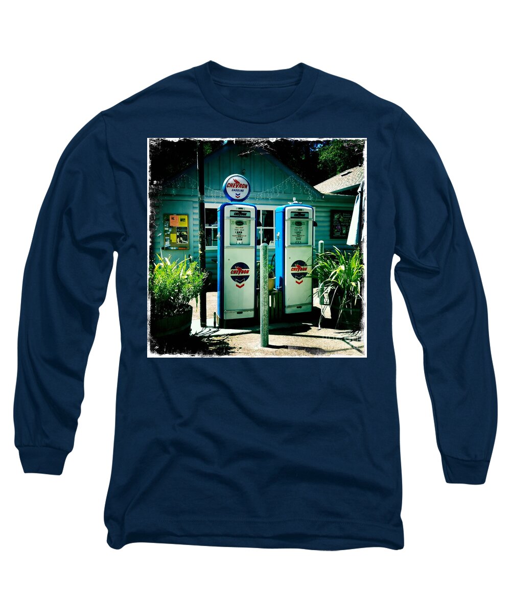 Old Fashioned Long Sleeve T-Shirt featuring the photograph Old Fashioned Gas Station by Nina Prommer