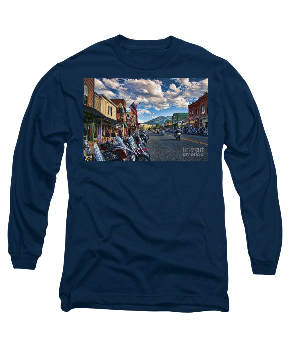 Motorcycles Long Sleeve T-Shirt featuring the photograph Red Lodge Motorcycle Rally by Gary Beeler