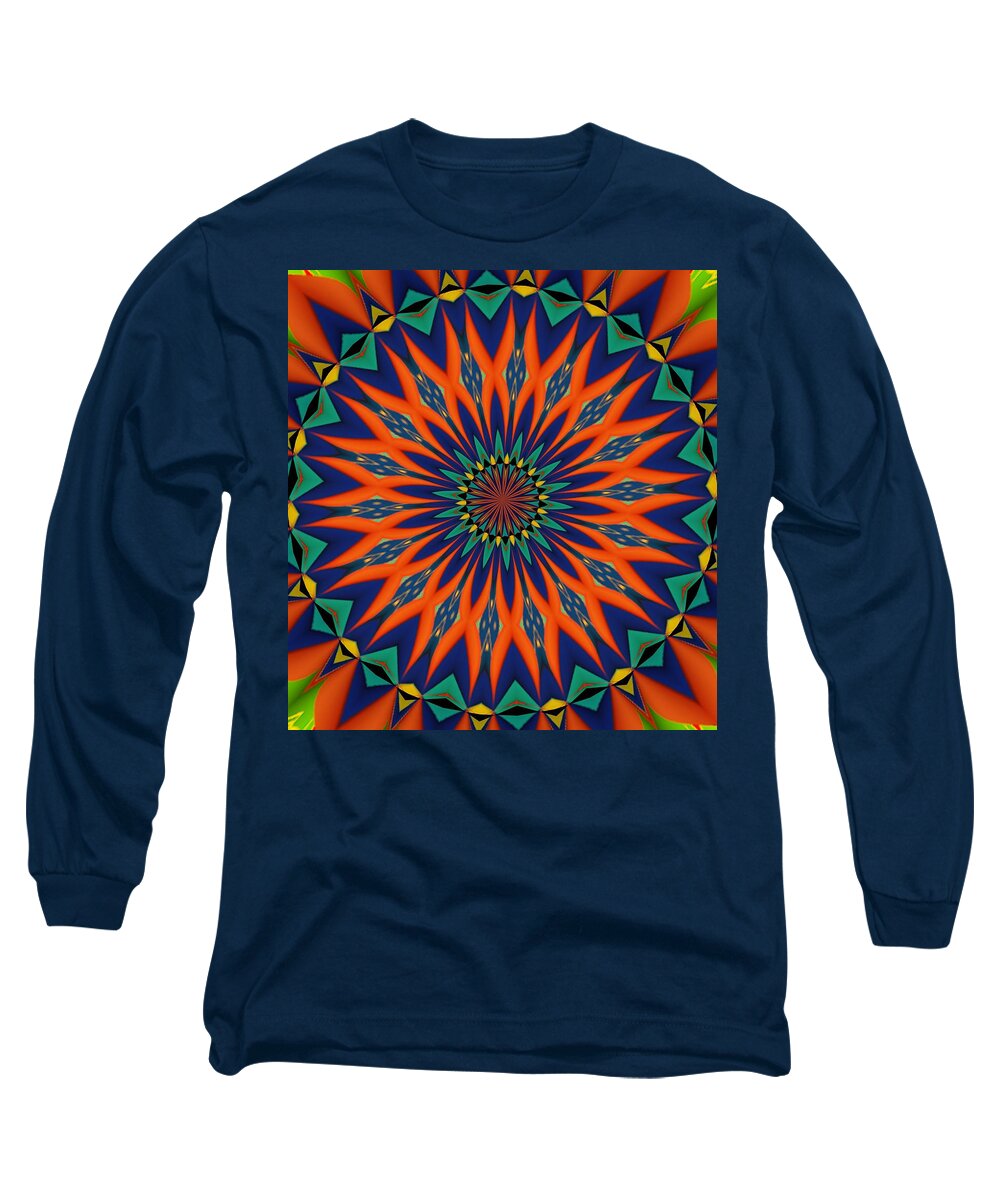 Orange Long Sleeve T-Shirt featuring the digital art Tropical Punch by Alec Drake