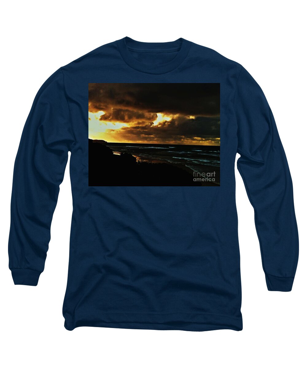 Phillip Island Long Sleeve T-Shirt featuring the photograph A stormy Sunrise by Blair Stuart