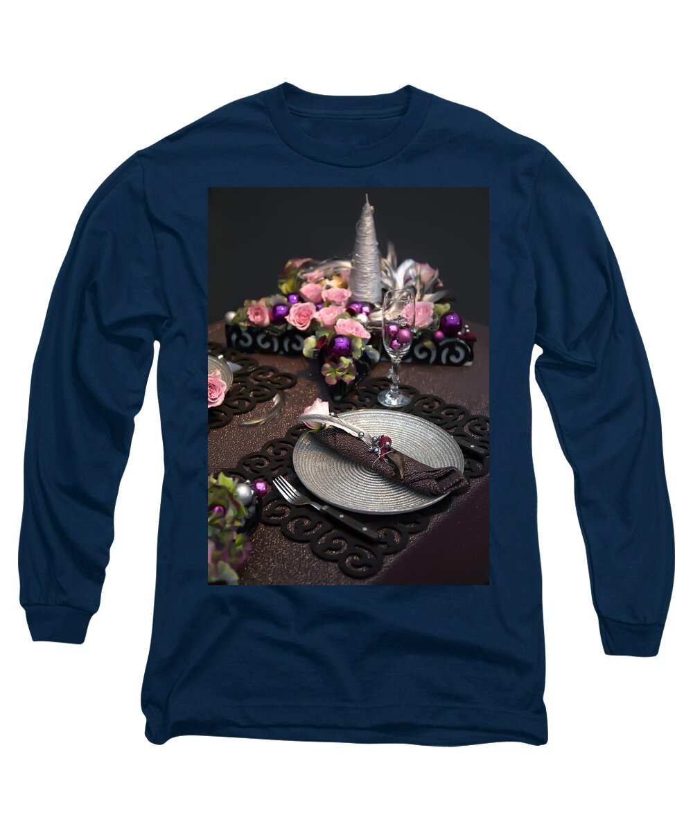 Christmas Long Sleeve T-Shirt featuring the photograph Christmas table #1 by Ariadna De Raadt