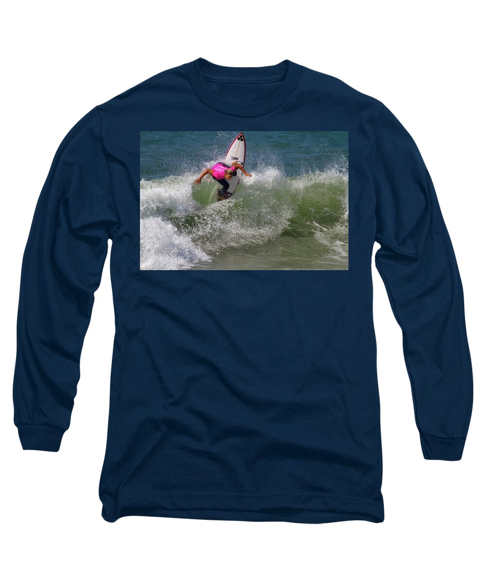 Swatch Trestle Pro 2017 Long Sleeve T-Shirt featuring the photograph Sage Erickson Surfer #1 by Waterdancer