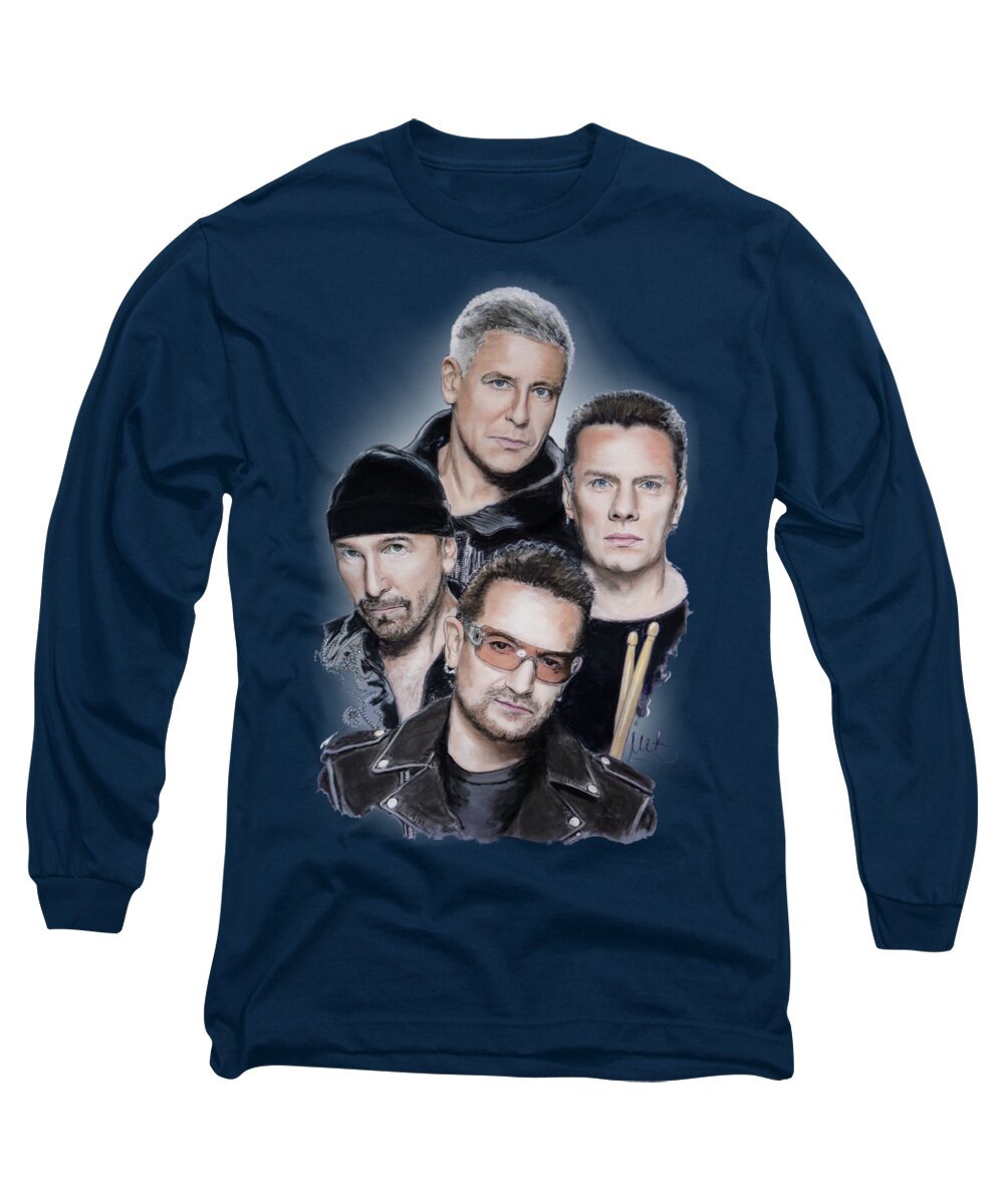 U2 Long Sleeve T-Shirt featuring the painting U2 #1 by Melanie D