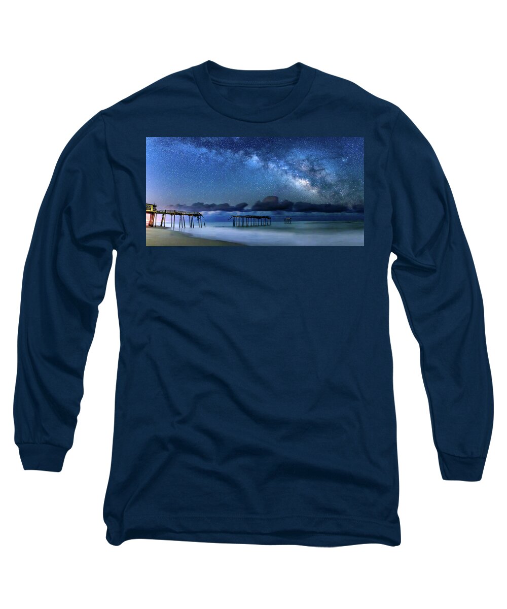 Obx Long Sleeve T-Shirt featuring the photograph Stars Over Frisco #1 by Nick Noble