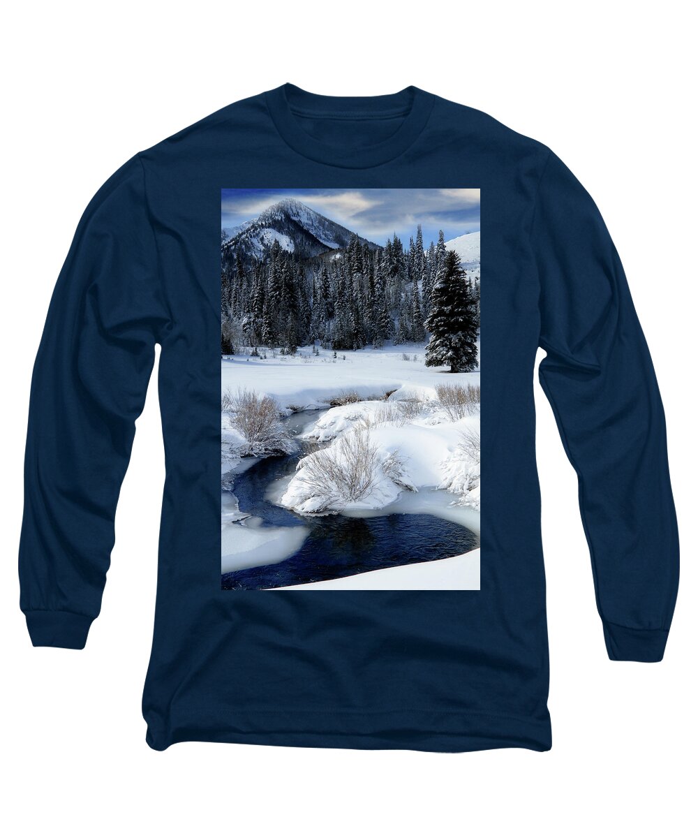 Wasatch Mountains Long Sleeve T-Shirt featuring the photograph Wasatch Mountains in Winter #7 by Douglas Pulsipher