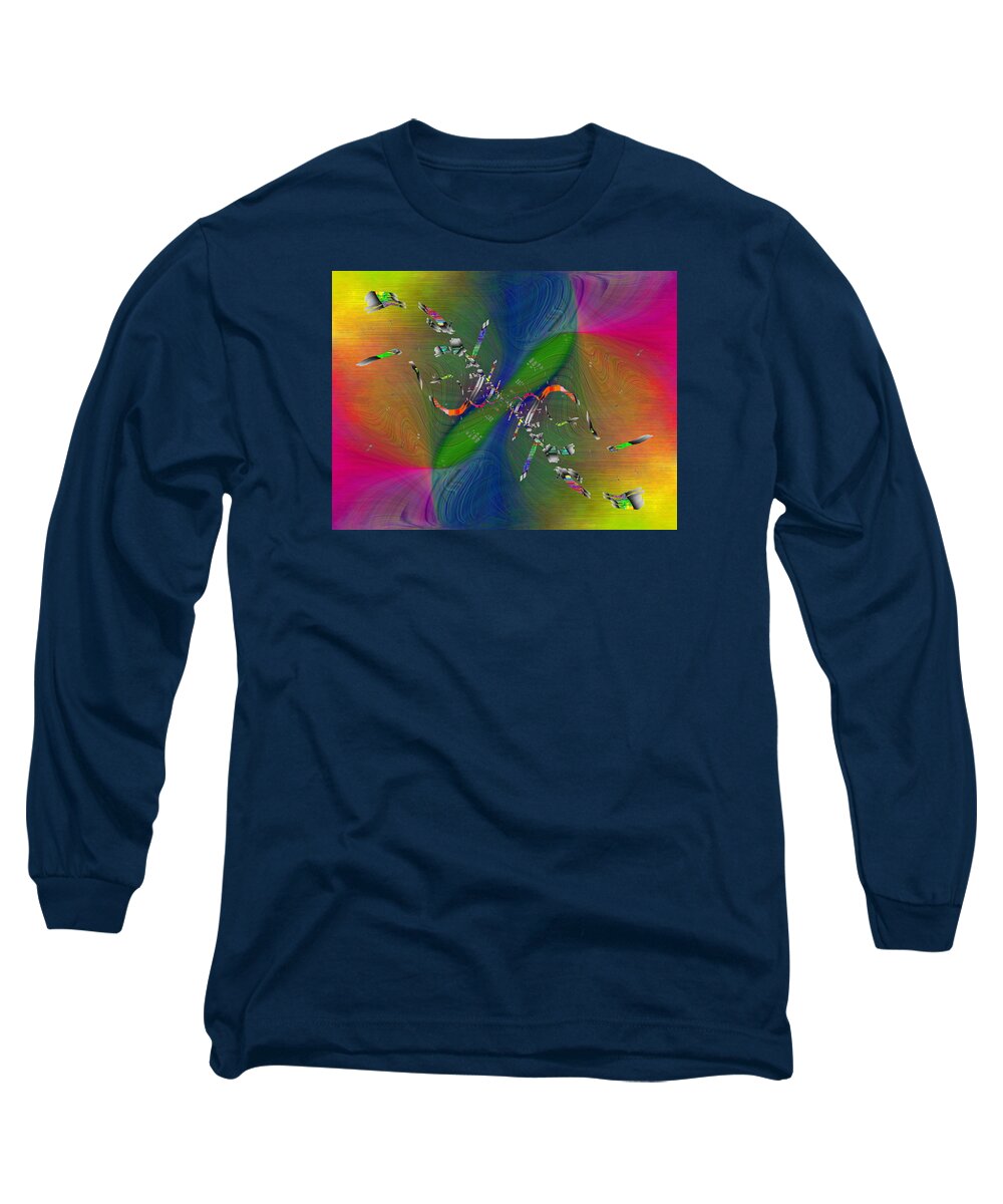 Abstract Long Sleeve T-Shirt featuring the digital art Abstract Cubed 356 by Tim Allen