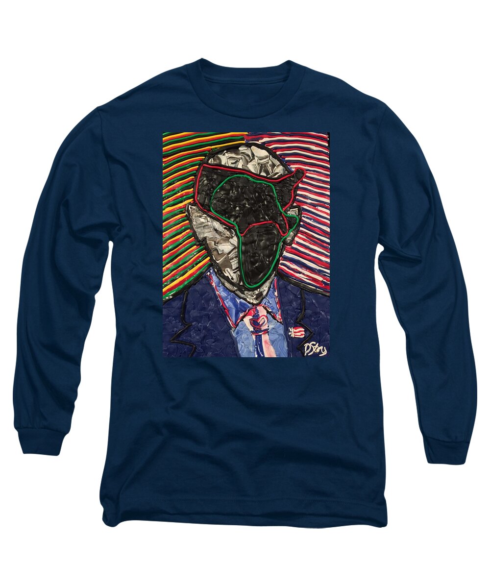 Abstract Expressionism Long Sleeve T-Shirt featuring the mixed media African American History by Deborah Stanley