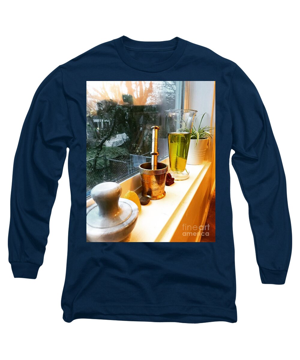 Alchemy Long Sleeve T-Shirt featuring the photograph Alchemy and Oils by LeLa Becker