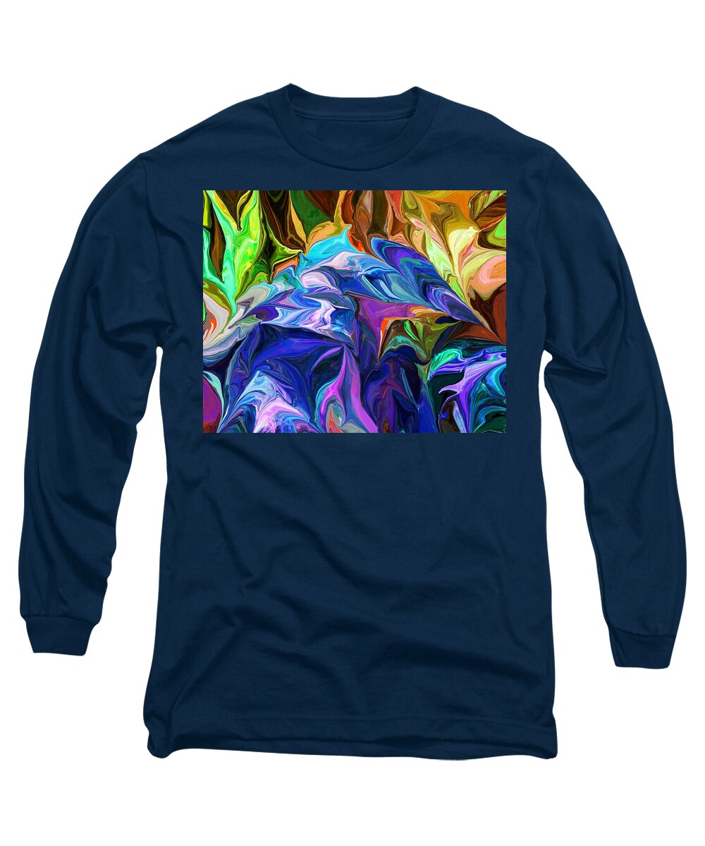 Fine Art Long Sleeve T-Shirt featuring the digital art Alien Jungle Flora by David Lane