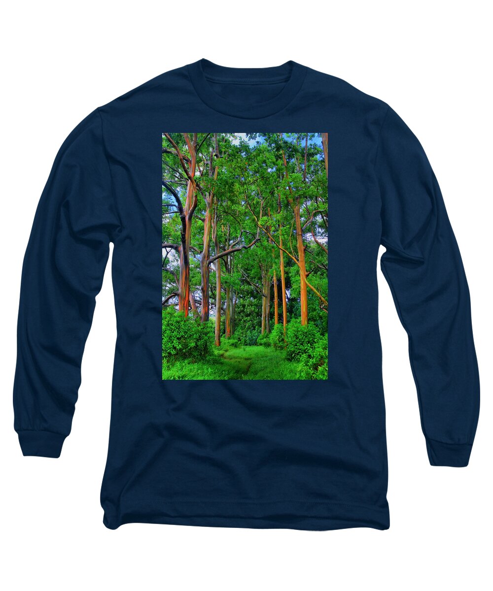Hdr Long Sleeve T-Shirt featuring the photograph Amazing Rainbow Eucalyptus by DJ Florek