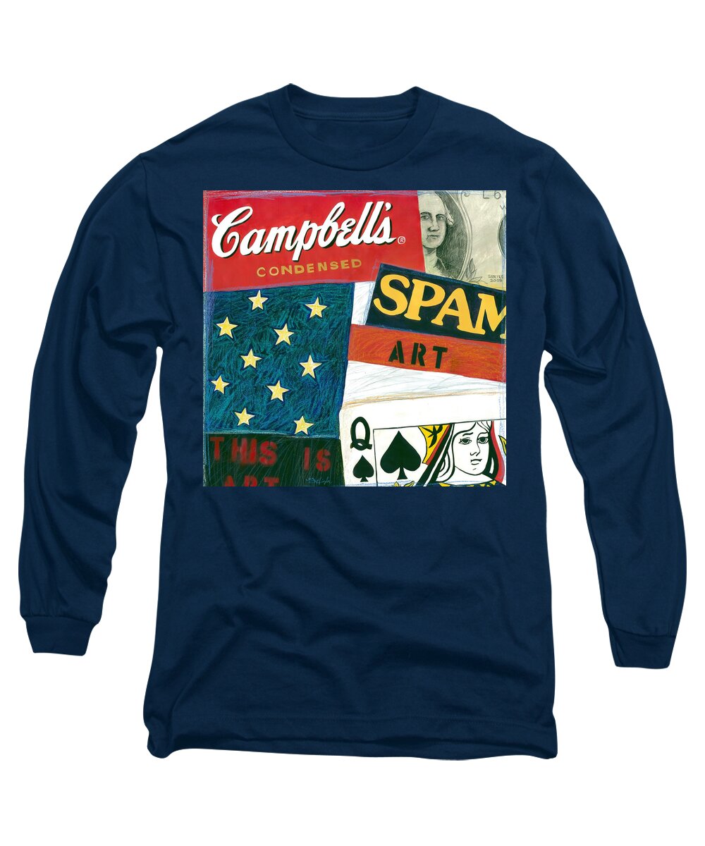 Campbell's Soup Long Sleeve T-Shirt featuring the mixed media American Self Portrait by Gerry High