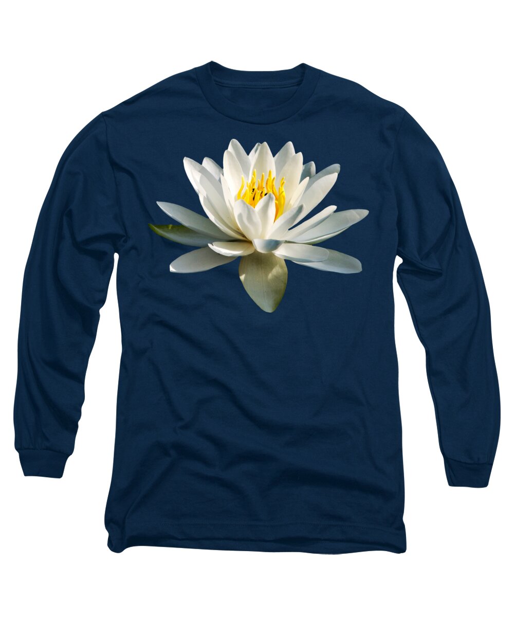 Water Lily Long Sleeve T-Shirt featuring the photograph White Water Lily by Christina Rollo