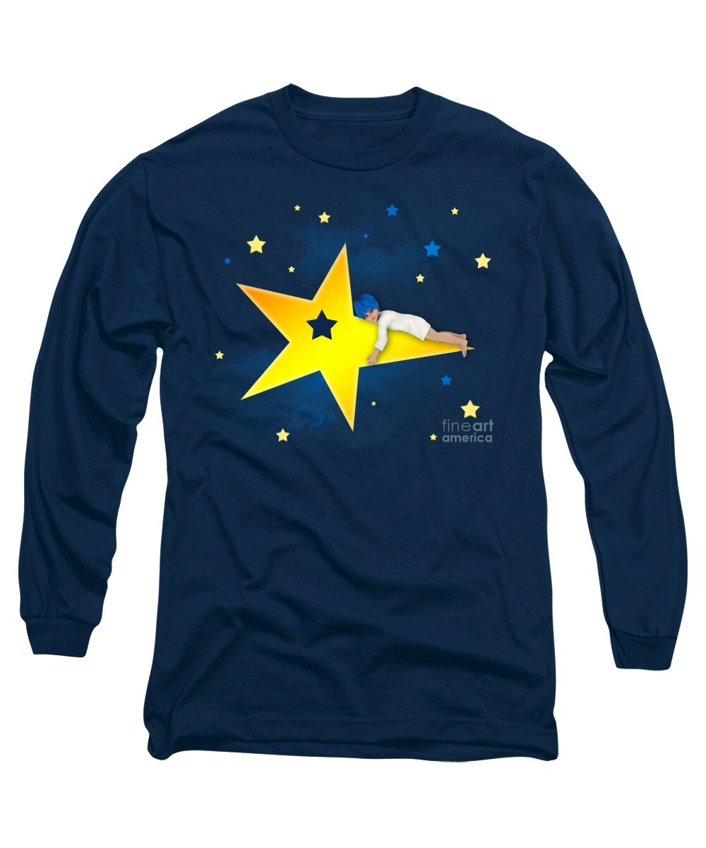 3d Long Sleeve T-Shirt featuring the digital art Star Child by Jutta Maria Pusl