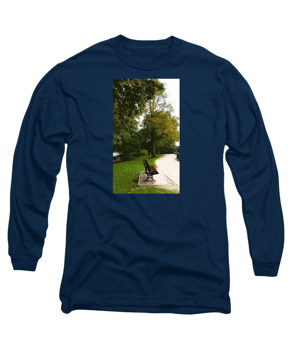 Nature Long Sleeve T-Shirt featuring the digital art Autumn Park by Francesca Mackenney