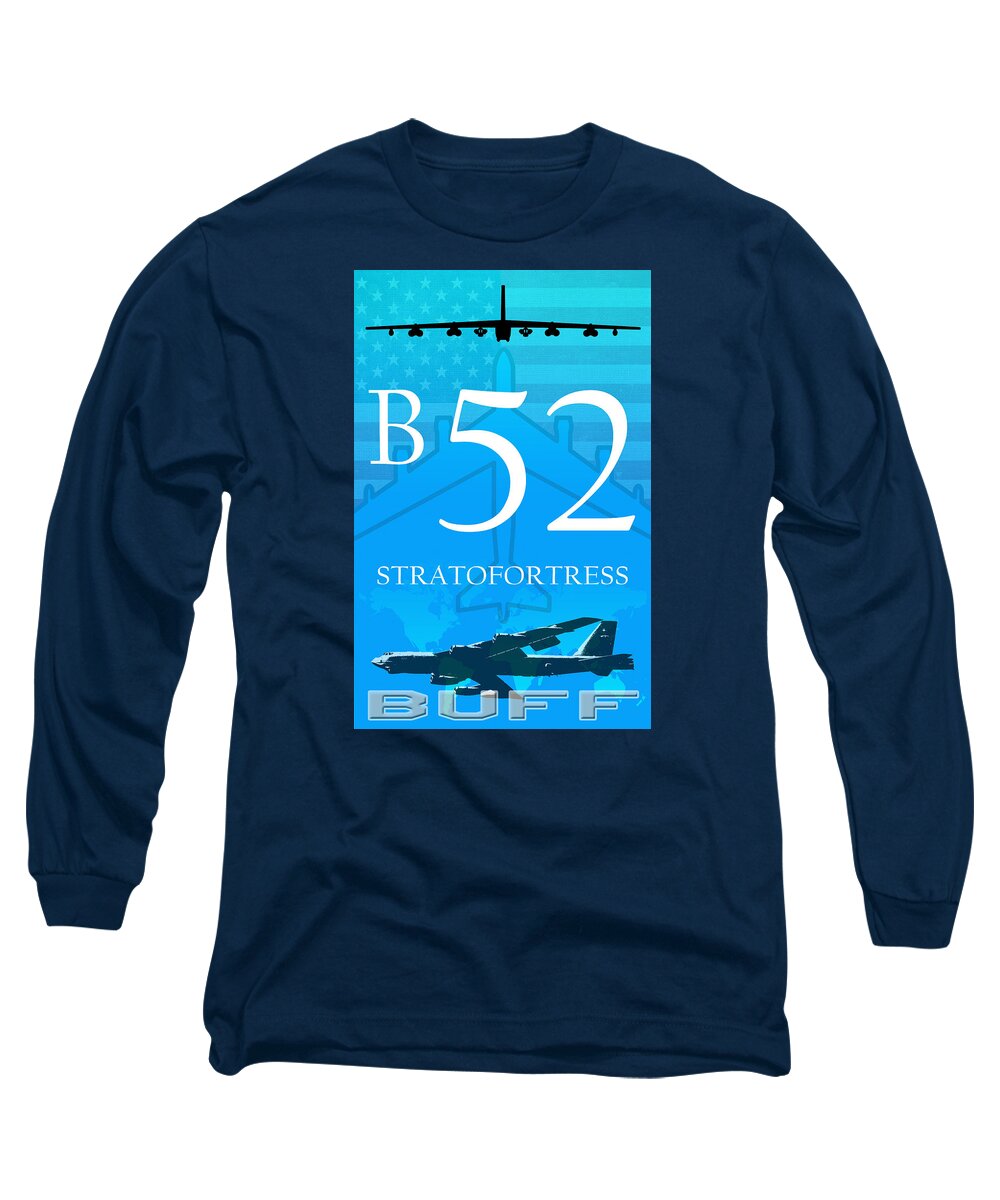 52 Long Sleeve T-Shirt featuring the digital art B-52 Global by Clear2land