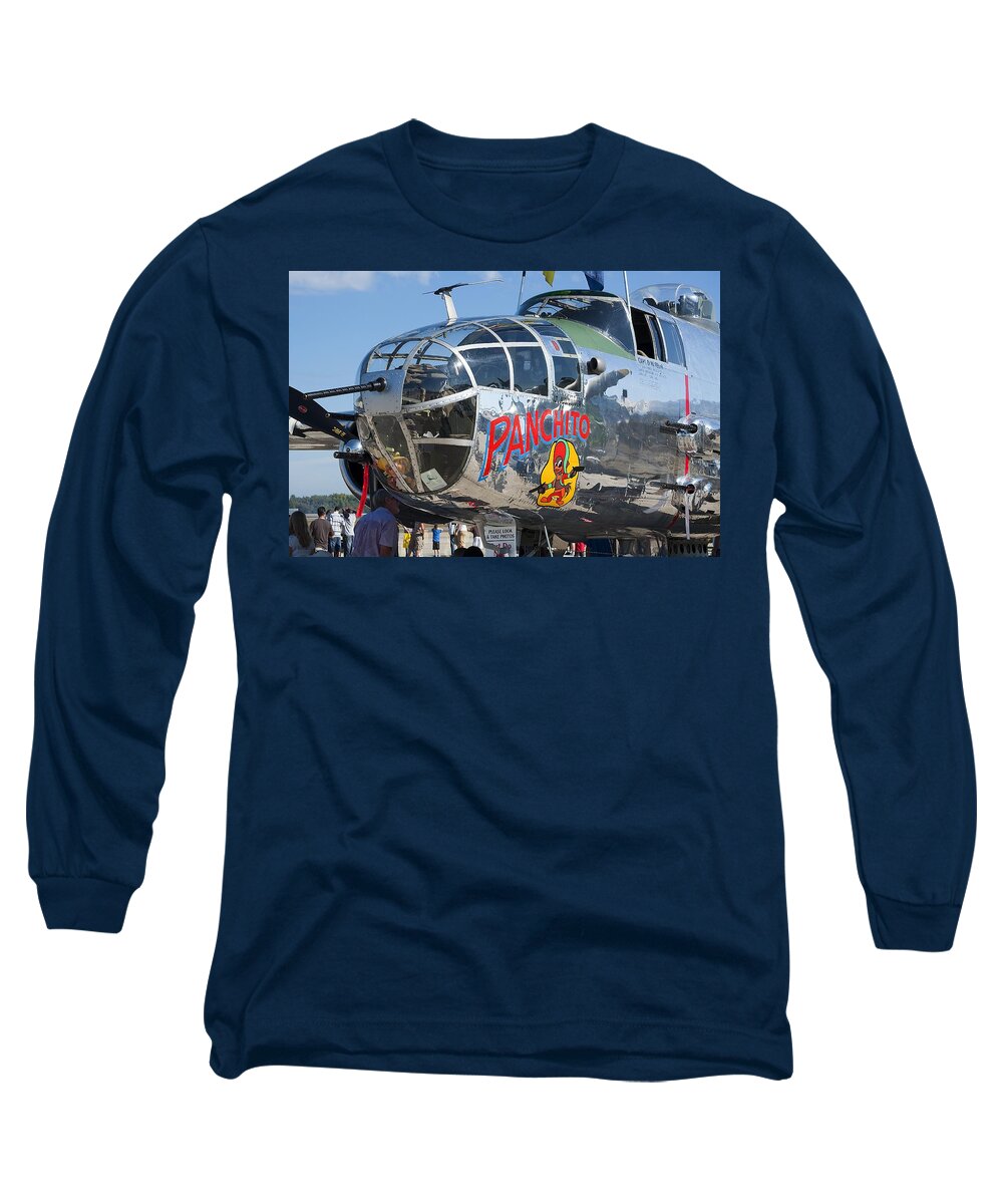 Airplane Long Sleeve T-Shirt featuring the photograph B25 by Kenneth Albin
