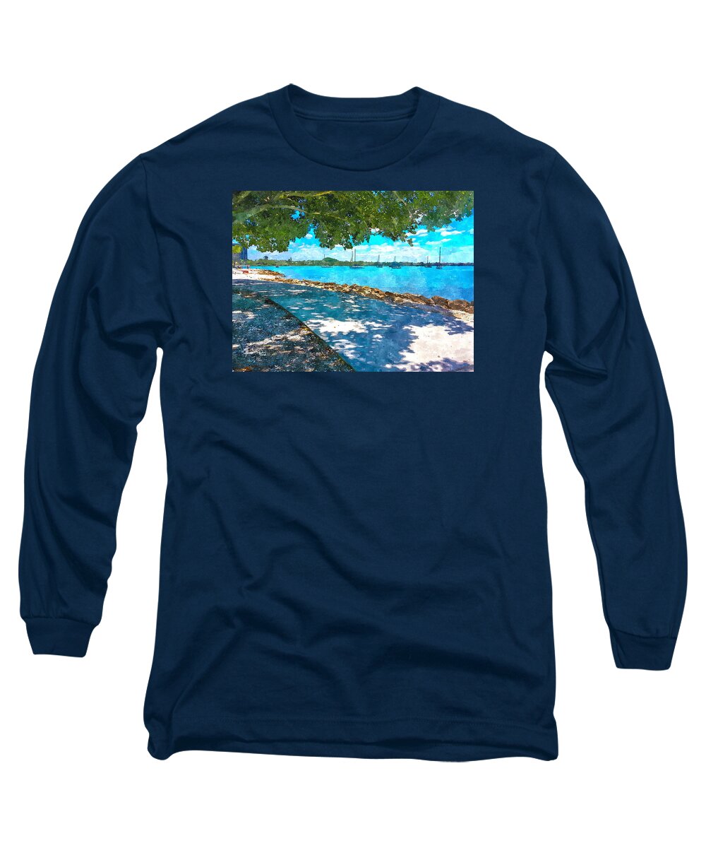 Susan Molnar Long Sleeve T-Shirt featuring the photograph Bay Walk by Susan Molnar