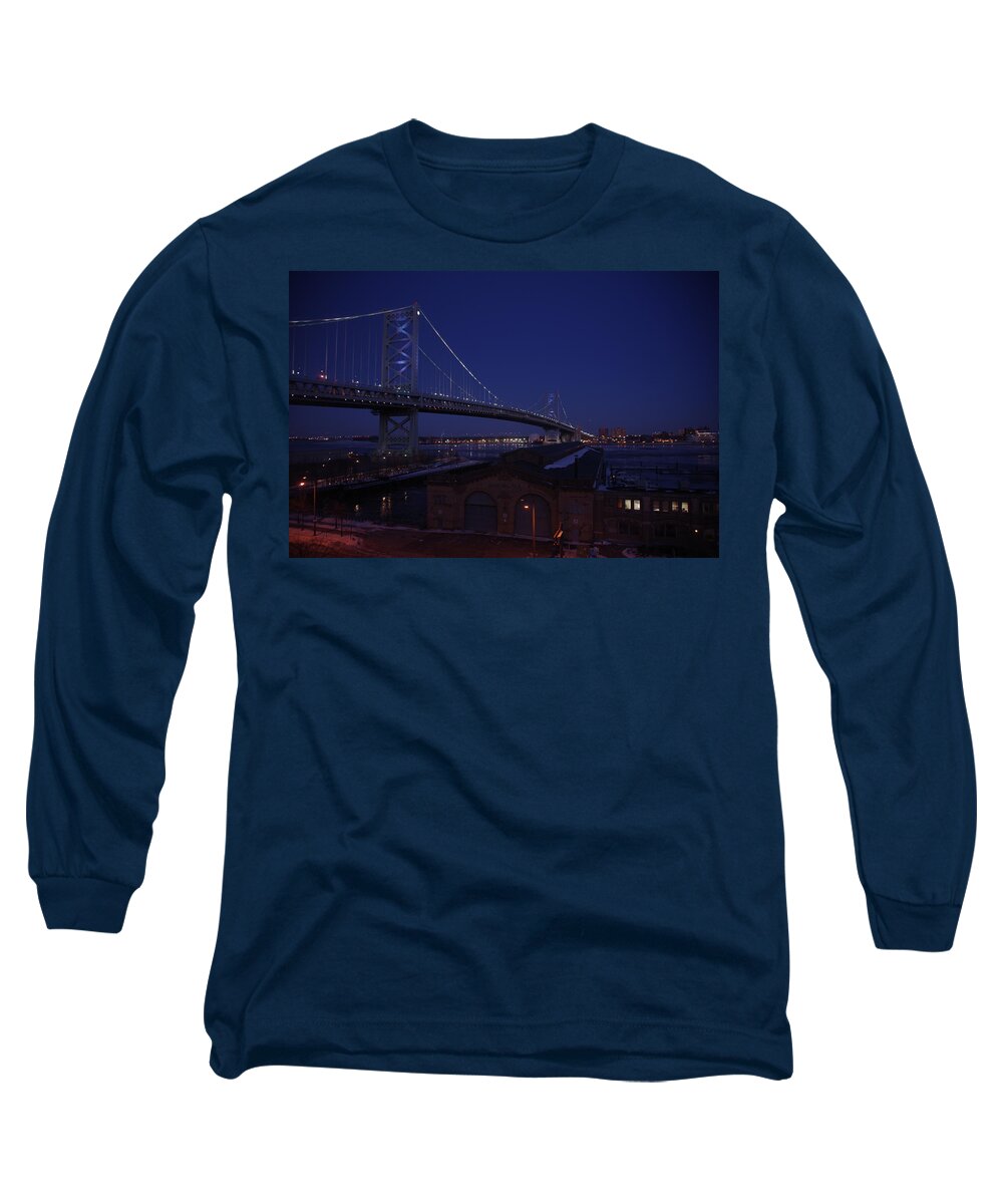 Bridge Long Sleeve T-Shirt featuring the photograph Benjamin Franklin Bridge by Greg Graham