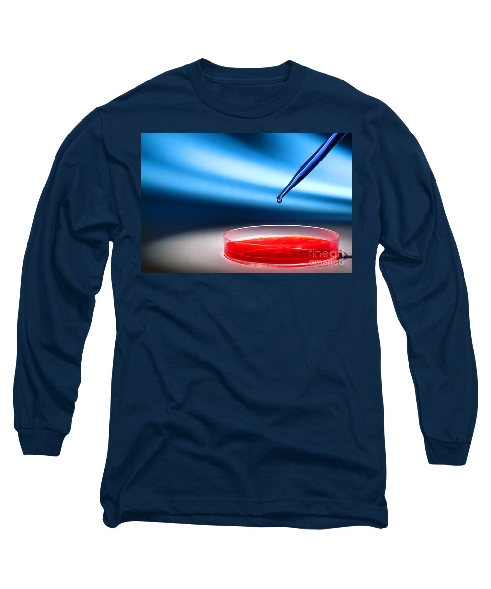 Petri Long Sleeve T-Shirt featuring the photograph Biotechnology Experiment in Science Research Lab by Science Research Lab