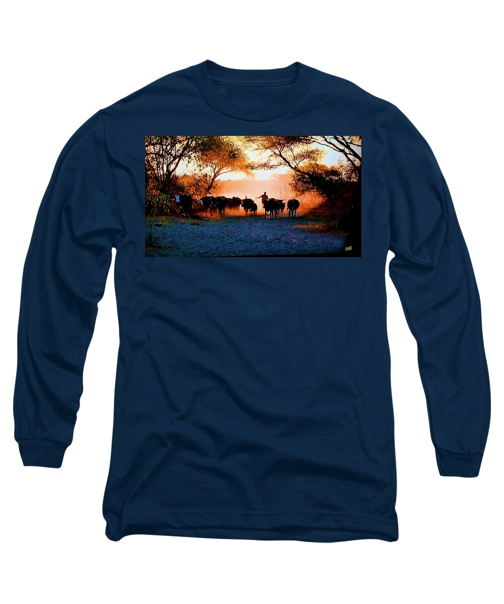 Africa Long Sleeve T-Shirt featuring the photograph Bringing In The Herd by CHAZ Daugherty