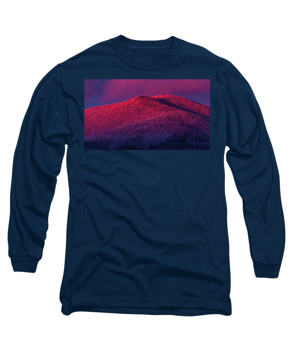 Vermont Long Sleeve T-Shirt featuring the photograph Burke Alpenglow by Tim Kirchoff