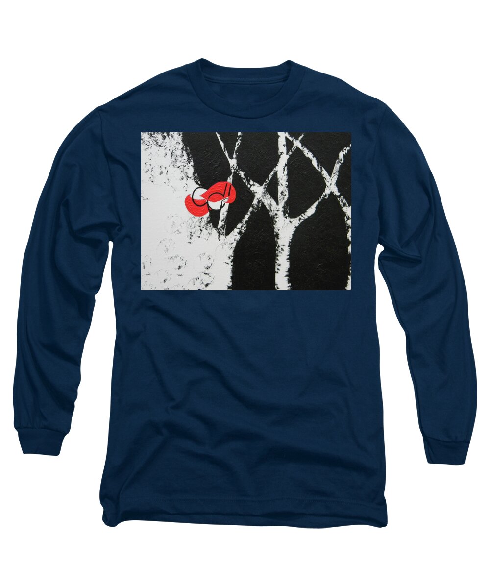 Inart Long Sleeve T-Shirt featuring the painting Cabane A Sucre by Marwan George Khoury