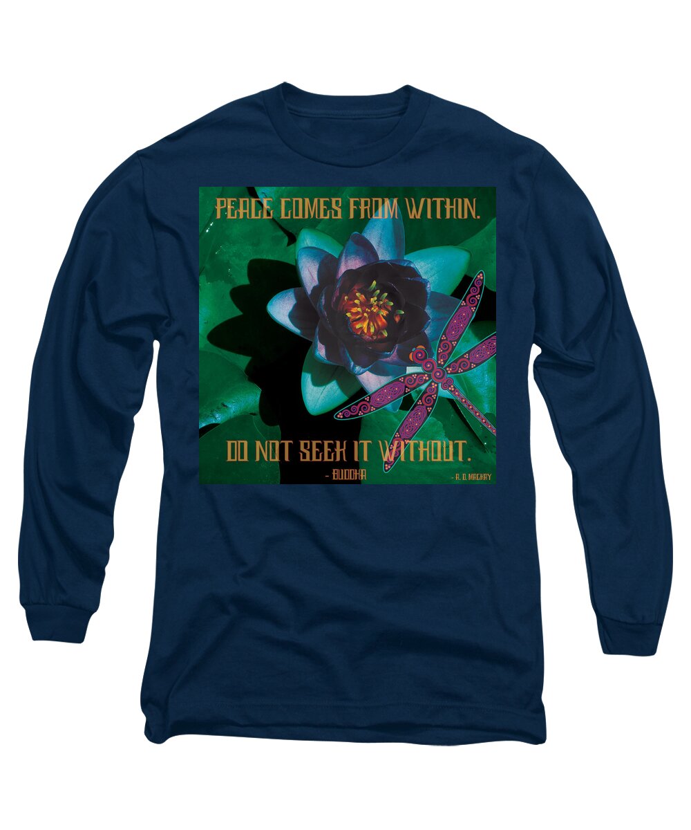Celtic Long Sleeve T-Shirt featuring the digital art Celtic Peace by Celtic Artist Angela Dawn MacKay