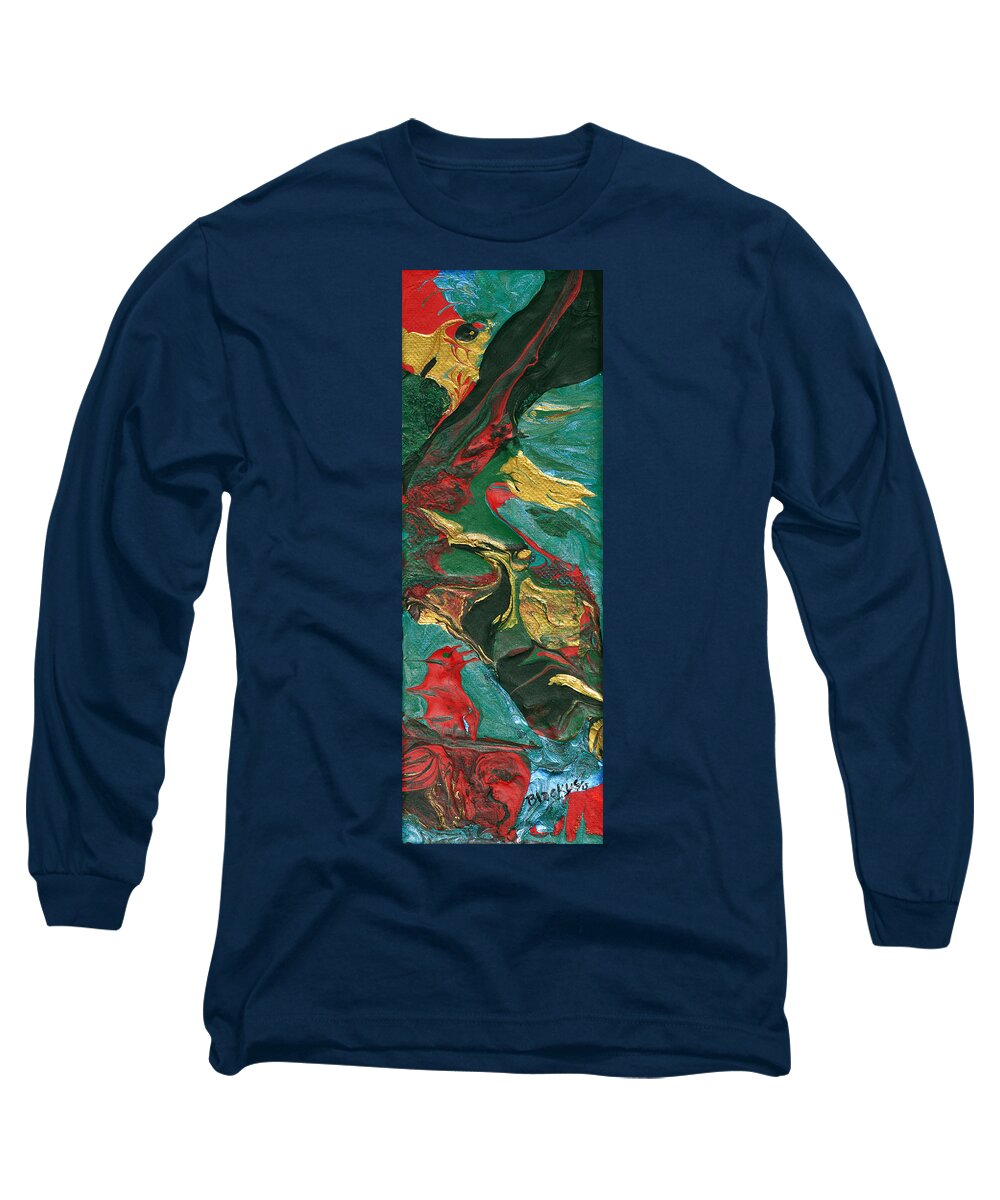 Abstract Circus Animals Long Sleeve T-Shirt featuring the painting Circus Animals by Donna Blackhall