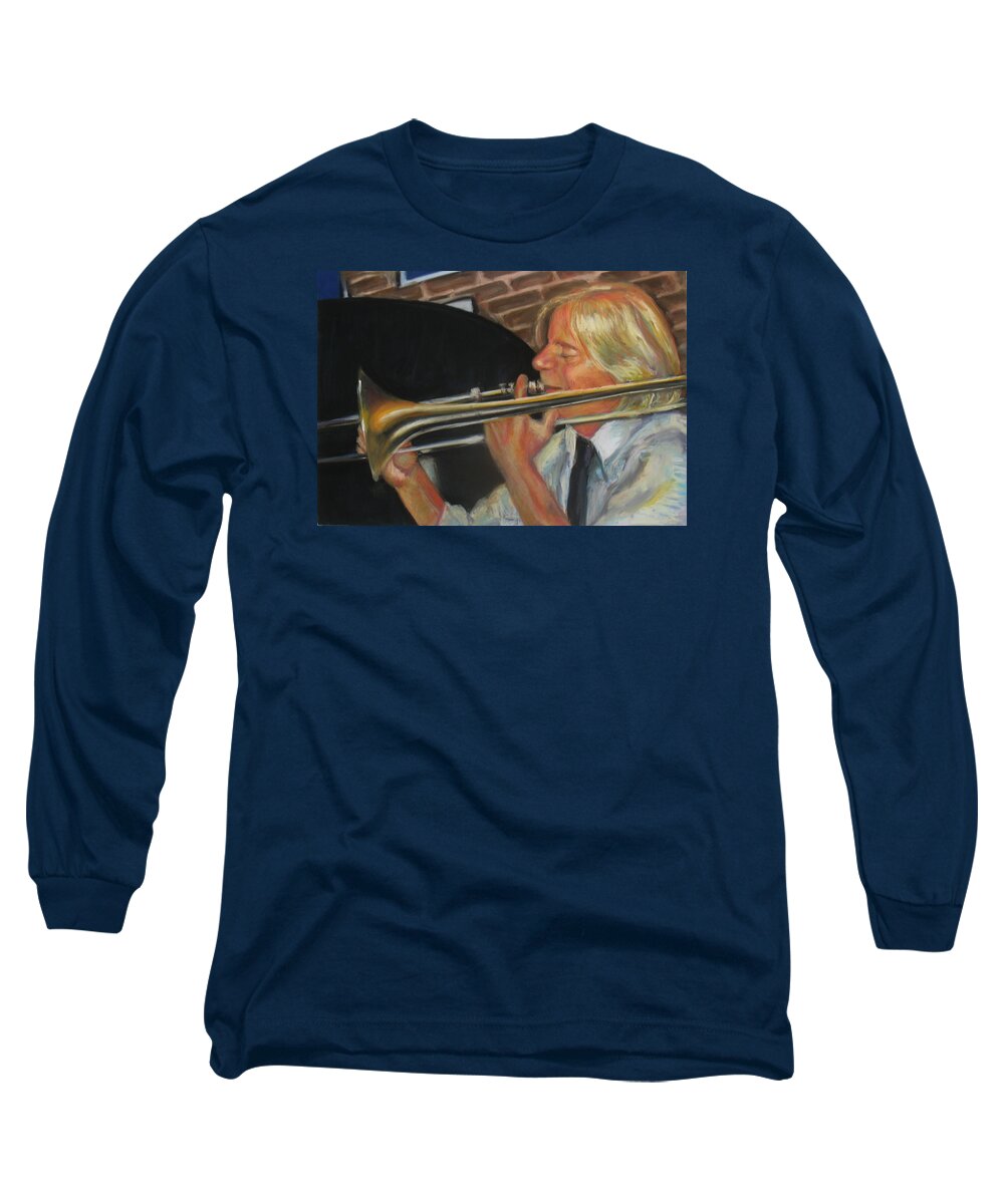 Pastel Long Sleeve T-Shirt featuring the painting Craig at Palm Court by Beverly Boulet