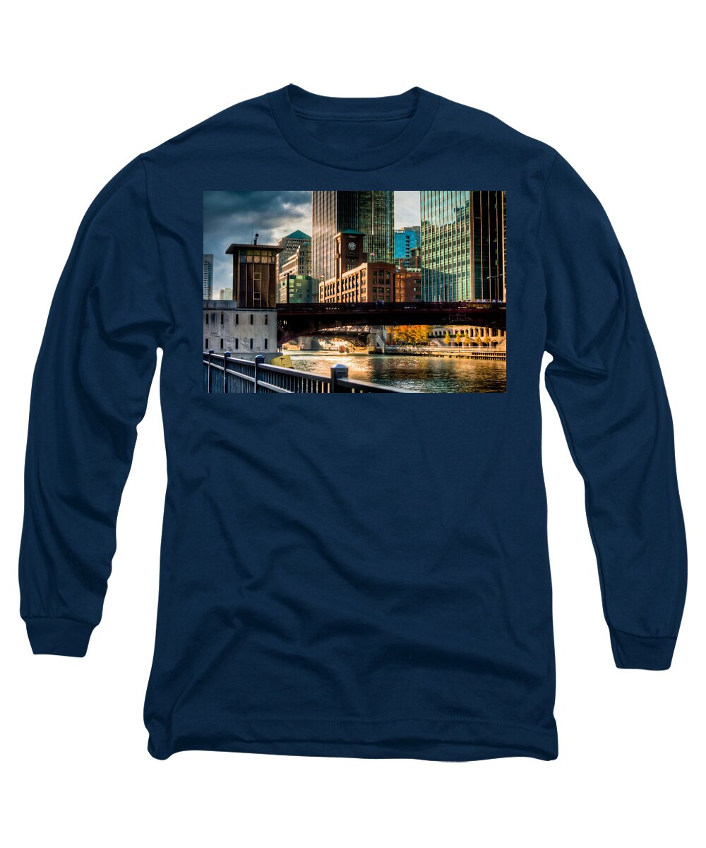 Chicago Long Sleeve T-Shirt featuring the photograph Dearborn Bridge by Anthony Doudt