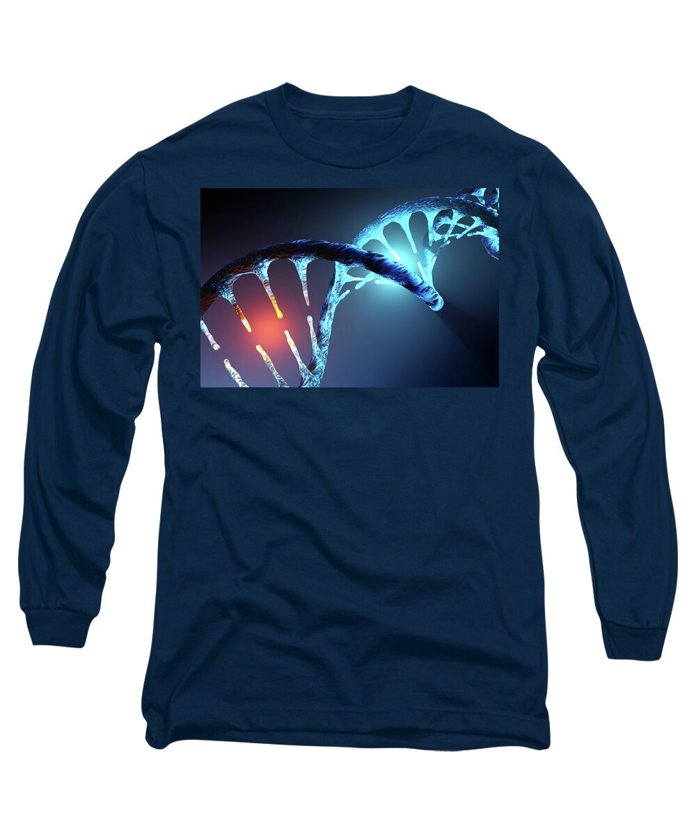 Dna Long Sleeve T-Shirt featuring the photograph DNA strand by Johan Swanepoel