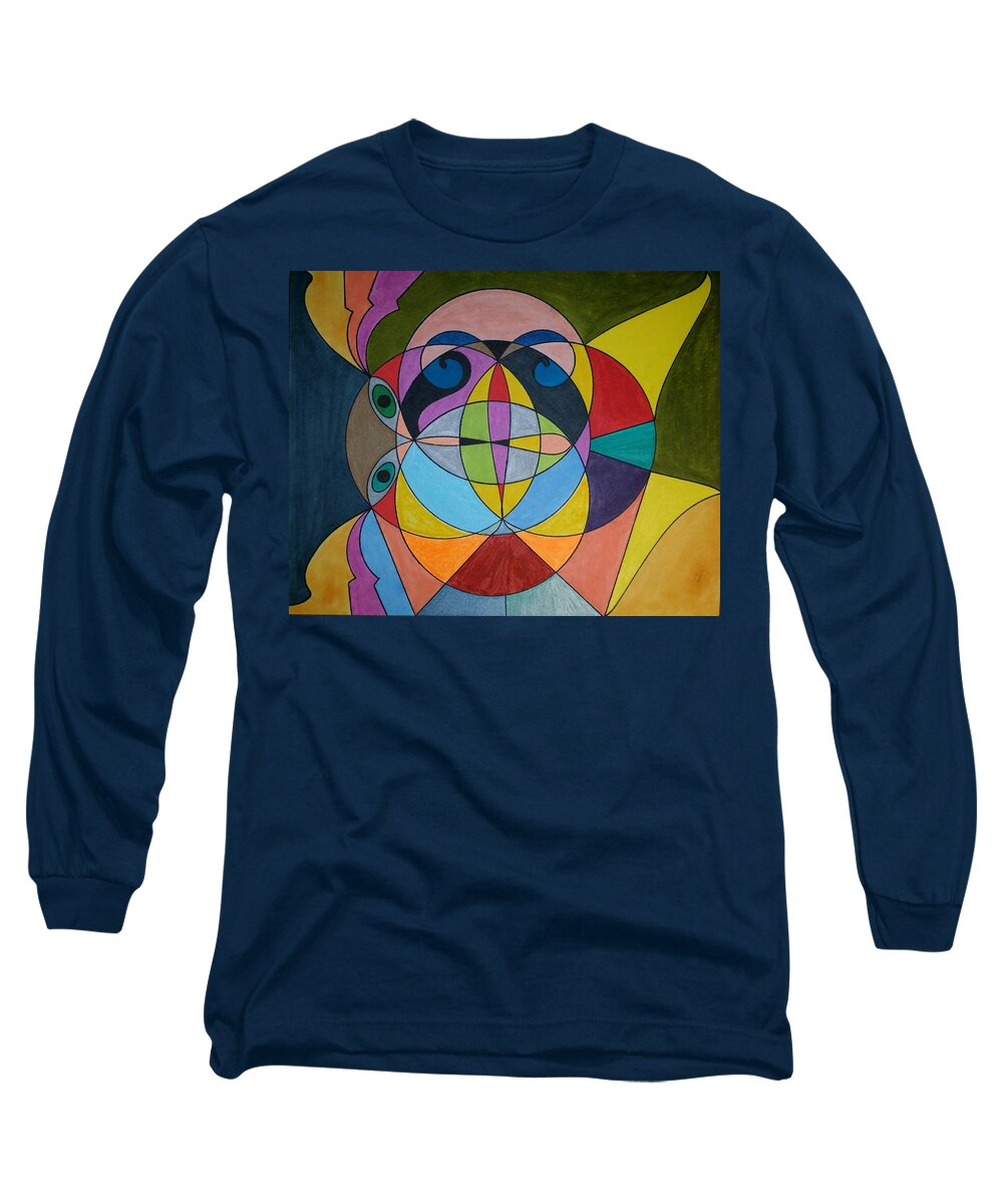 Geometric Art Long Sleeve T-Shirt featuring the painting Dream 295 by S S-ray