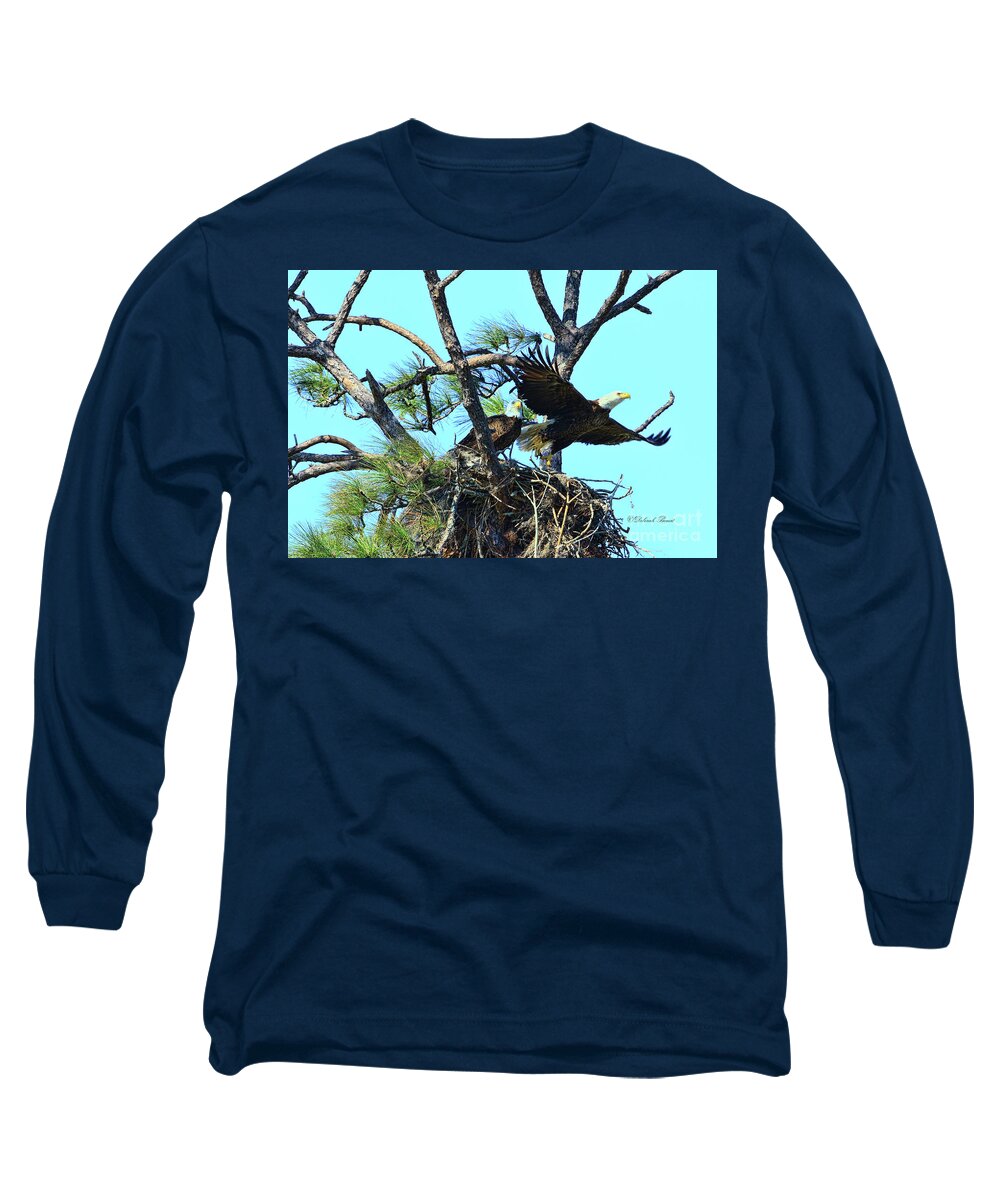 Eagle Long Sleeve T-Shirt featuring the photograph Eagle Series The Nest by Deborah Benoit