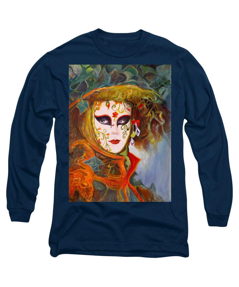 Portrait Long Sleeve T-Shirt featuring the painting Earth Mother by Myra Evans