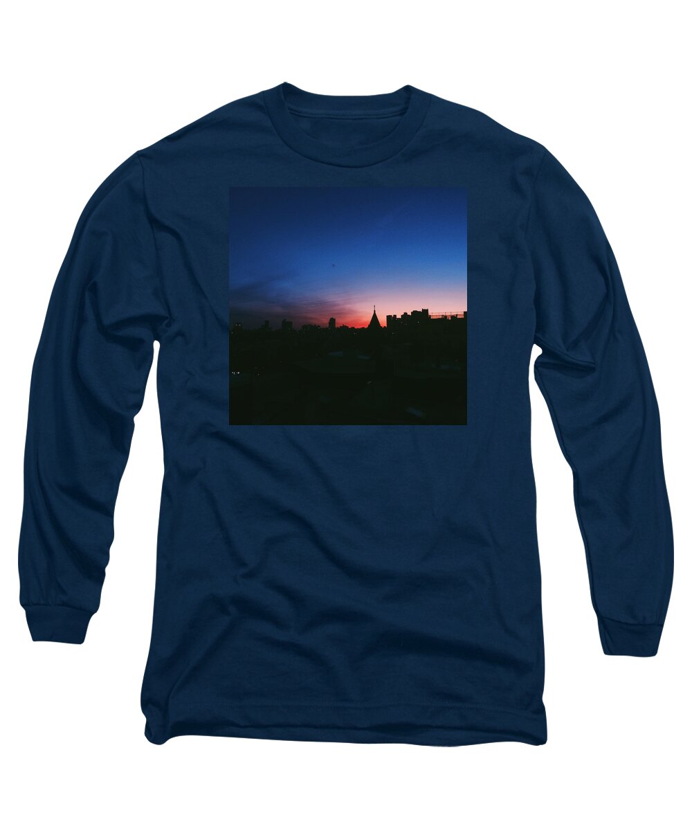 New York City Long Sleeve T-Shirt featuring the photograph East Village Sunset by Sophie Jung