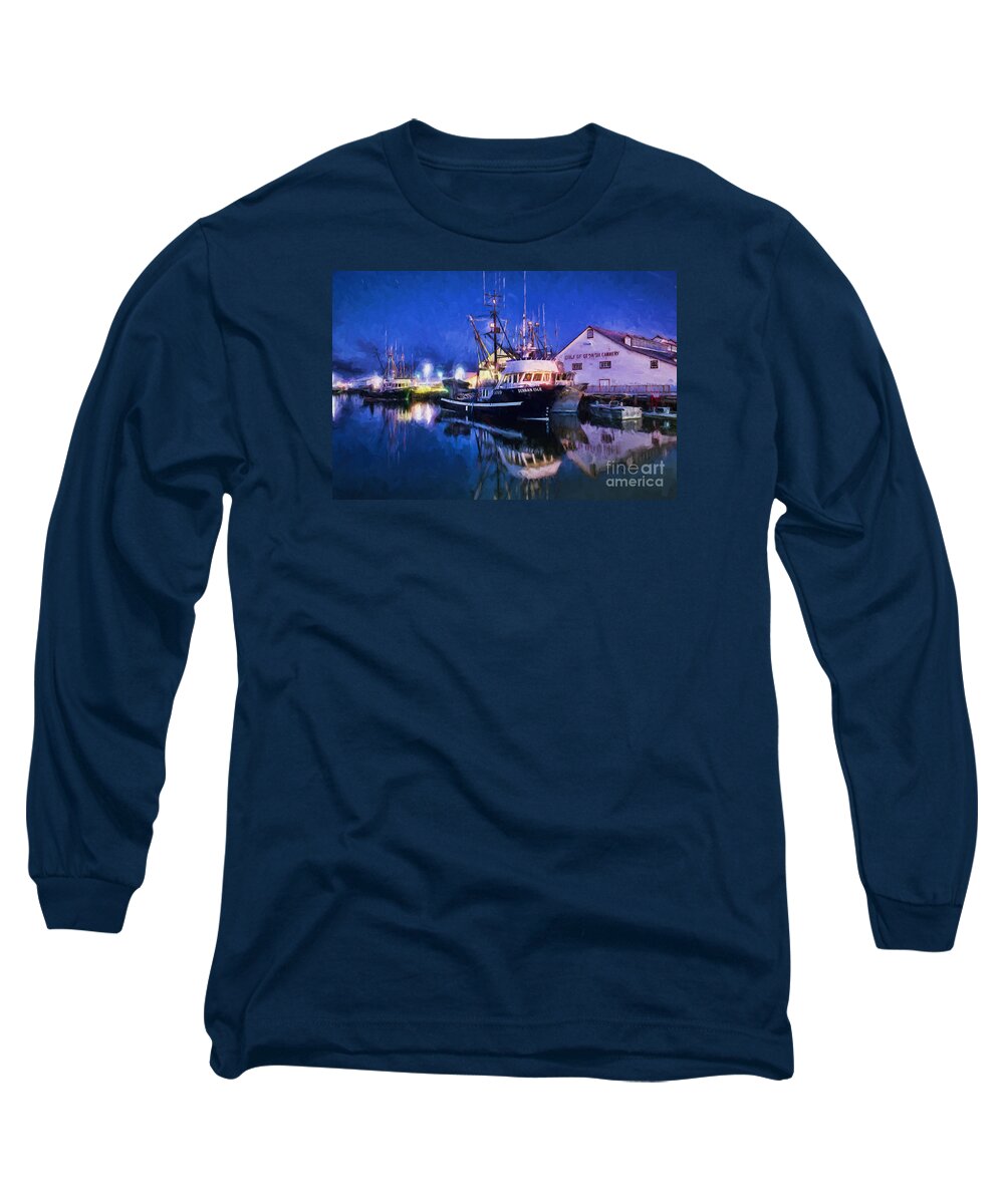 Fish Long Sleeve T-Shirt featuring the digital art Fish Boats by Jim Hatch