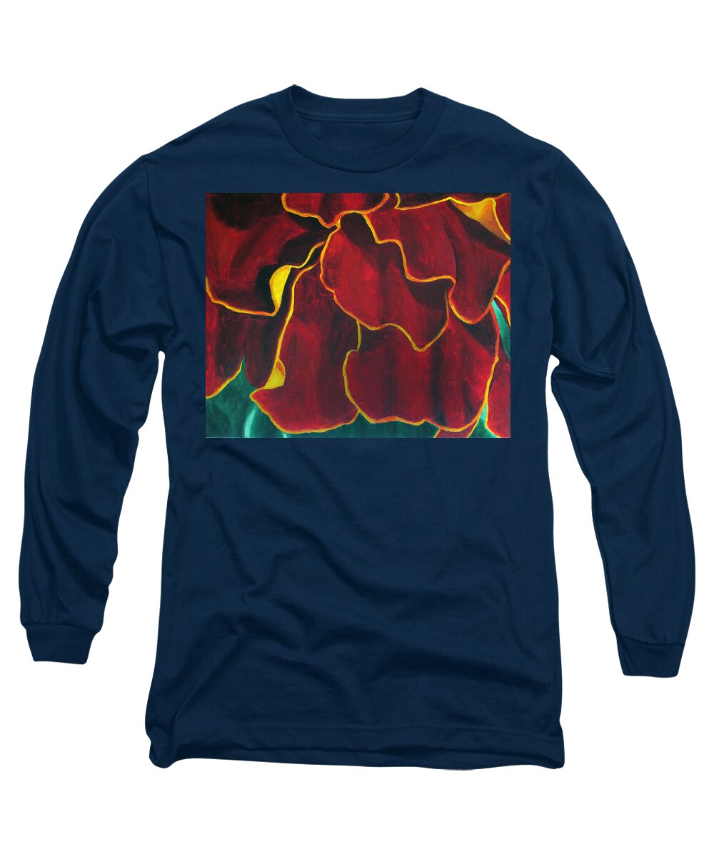 Flora Long Sleeve T-Shirt featuring the painting Flora Series-Number 4 by Jim Harper