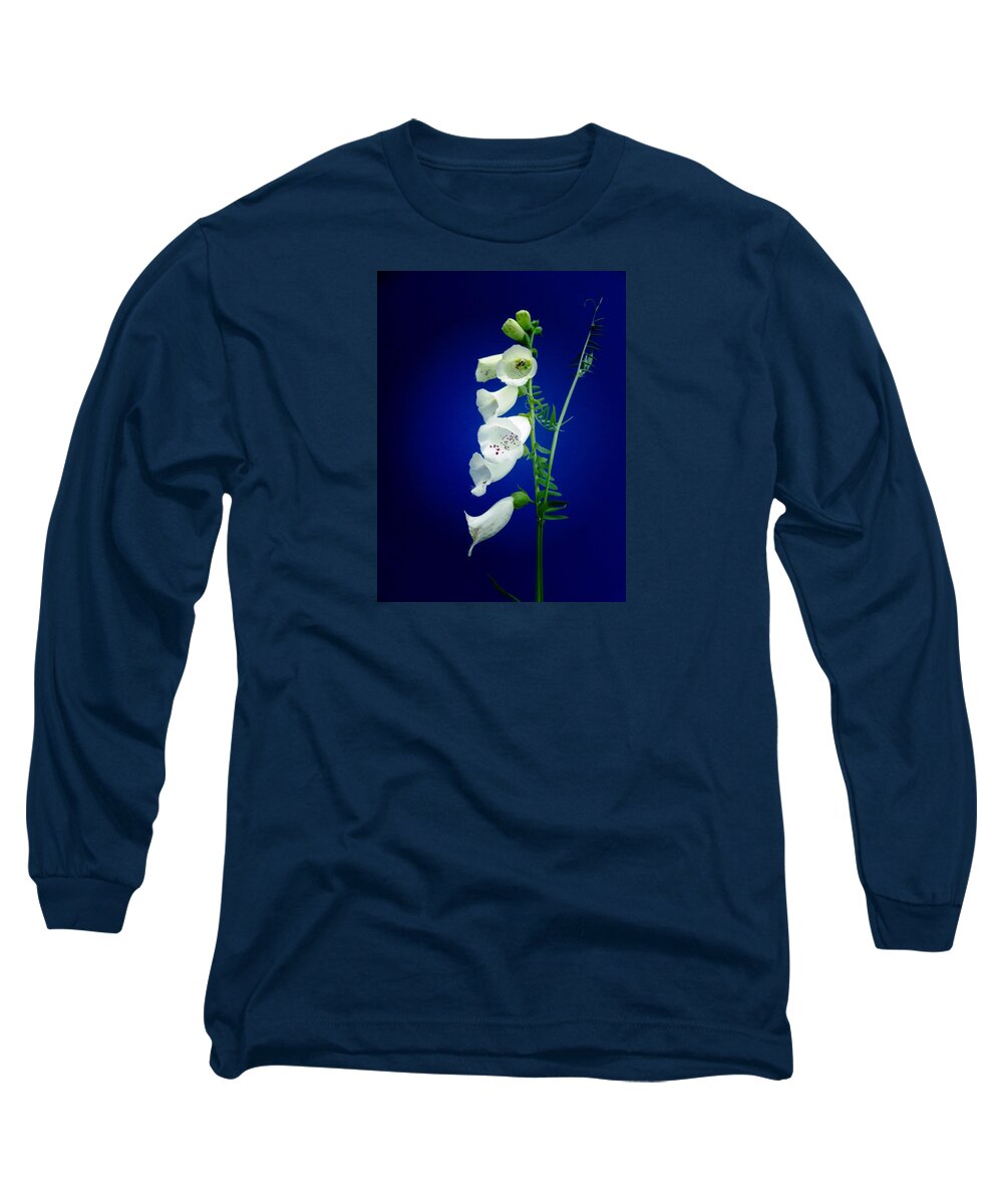 Foxgloves On Blue Long Sleeve T-Shirt featuring the photograph Foxgloves On Blue by Mike Breau
